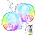thumbnail image 1 of 2 luces LED impermeables para buceo, IP68, impermeables, multicolor, RGB, luces de piscina con control remoto, luces LED para piscina para niños, base de jarrón, jardín, bañera, acuario, estanques (c JAMW Sencillez, 1 of 5