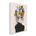 thumbnail image 3 of Stupell Industries Bold Floral Design Grey Cat Striped Sweater Canvas Wall Art, 16 x 20, Design by Ioana Horvat, 3 of 5