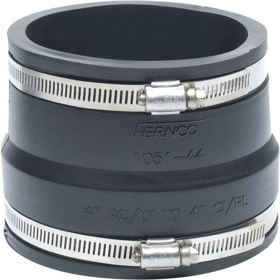 Fernco 1051-44 4" x 4" Coupling (Asbestos or Ductile to Cast Iron, Plastic, Copper)
