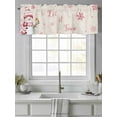 thumbnail image 4 of Christmas Snowman Valances for Windows Bird Snowflake Winter Pink Linen Texture Rod Pocket Curtains Valance Short Window Treatment Drapes for Living Room, Bedroom Bathroom 54"&nbsp;W x 18" L, 4 of 5