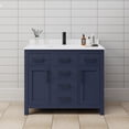 thumbnail image 2 of Wyndham Collection Beckett 42" Wood Single Bathroom Vanity in Dark Blue/White, 2 of 6