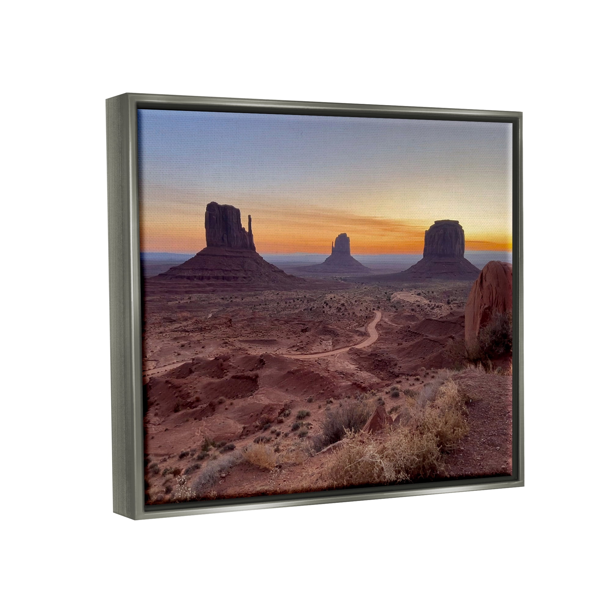 Stupell Industries Canyon Buttes Landscape Landscape Photography Gray Floater Framed Canvas Art Print Wall Art, 21 x 17
