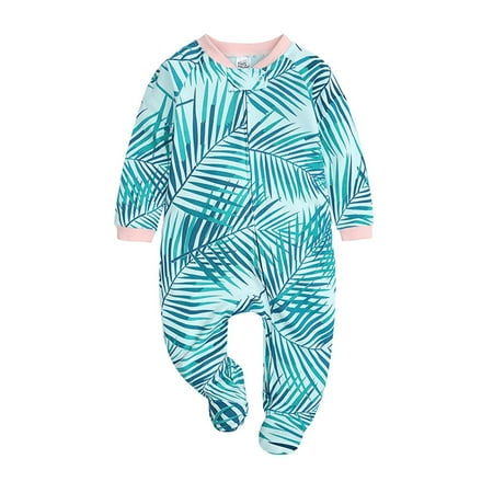 

YWDJ 0-18Months One Piece Outfit Fall Kids Double Zipper Jumpsuit Rompers Newborn Overalls Outfits Green 12-18 Months