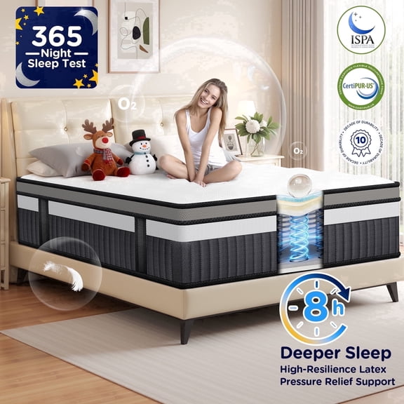King Mattress 14 inch Mattress King Size, Cooling Memory Foam Mattress in a Box, Medium-Firm for Pressure Relief&Cooler Sleep, CertiPUR-US