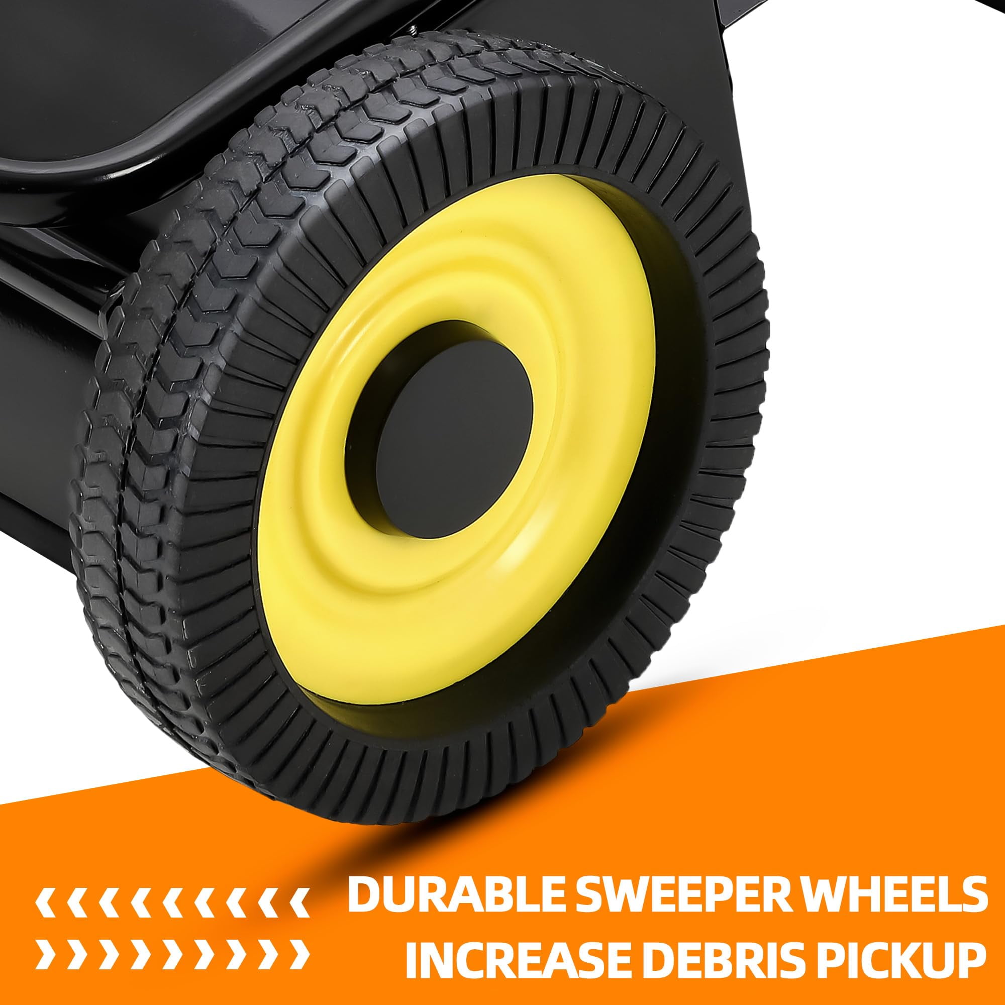 Tow Behind Lawn Sweeper, 50" Pull Behind Collector – Large Capacity Leaf & Grass Collector with Adjustable Height, Dumping Rope Design for Debris and Lawn Clippings