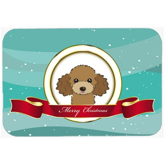 Carolines Treasures  Chocolate Brown Poodle Merry Christmas Mouse Pad- Hot Pad & Trivet