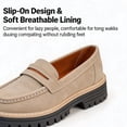 thumbnail image 4 of CHICVOMEY Platform Loafers for Women Slip On Lug Sole Penny Loafers Comfort Faux Suede Casual Shoes for Preppy Style Office and Everyday Wear, 4 of 9
