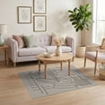 thumbnail image 3 of ODIKA 4'x6' Beige Geometric Circuitry Washable Area Rug Modern Abstract Lines With Intricate Design for Dorm Room, Small Living Stain Resistant Low Profile, Easy Care, 3 of 7