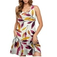 thumbnail image 2 of Uaswgudfs Sleeveless Print Midi Dress - Women’s A-Line Summer Sundress with Fitted Waist, Functional Pockets & Casual Flowy Fabric, 2 of 5