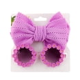 thumbnail image 2 of Baby Girls Bow Headband & Flower Sunglasses Set Elastic Baby Hairband Cute Round Daisy Glasses Bow Hair Accessories, 2 of 7
