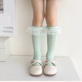thumbnail image 5 of Long Bowknot High Boot Socks Socks for Girl 3-10 Year Breathable Socks Lace Calf Socks Knee Stockings, 5 of 9