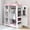White, variant on Rease Kids Armoire with Mirror, Dress up Storage for Children Costume, Wardrobe Closet with Jewelry Cabinet for Bedroom, Kids Room, Girl, White