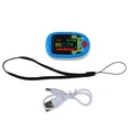 thumbnail image 1 of Oxímetro de dedo con clip, 6 modos, carga USB automática, monitor de oxígeno en sangre LED para niños, color azul, 1 of 15