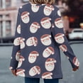 thumbnail image 6 of Ounisa Women's Open Front Cardigan Christmas Tree Snowman Snowflake Santa Claus Elkhorn Graphic Shirt with Pockets Long Sleeve Lightweight Coat, 6 of 7