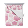 thumbnail image 7 of Pink Marble Twin Size Down Alternative Comforter, Lightweight Comforter Quilt Bedding Set with Pillow Shams Gold White Geometric Hexagon Modern All Seasons Bed Comforter Duvet Insert 68"x86", 7 of 7