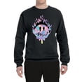 thumbnail image 2 of Wild Bobby Trippy Happy Face Unisex Crewneck Sweatshirt, 2 of 6