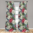 thumbnail image 2 of Flower Window Curtains, Romantic Watercolor Roses Leaves in Bicolour Style Vintage Feels Pattern, Lightweight Decor 2-Panel Set with Rod Pocket, Pair of - 28"x95", Blue Grey Dark Pink, by Ambesonne, 2 of 3