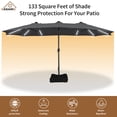 thumbnail image 3 of CASAINC 15 ft. Iron Market Patio Umbrella with Base and Solar LED Strip Lights in Dark Gray, 3 of 11