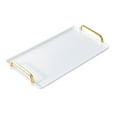 thumbnail image 2 of TISHITA Serving Tray with Handle Storage Organizer Coffee Table Tea Tray Vanity Tray white large, 2 of 8