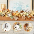 thumbnail image 4 of Guvpev Fall Garland with Lights, 6FT Lighted Fall Leaves Garland for Mantle Outdoor Home Door Table, with Pumpkins, Fall Decor Autumn Thanksgiving Decorations, 4 of 17