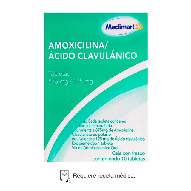 Amoxicilina/Ácido Clavulánico Medimart 875 mg/125 mg 10 tabletas
