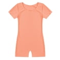 thumbnail image 3 of TiaoBug Kids Girls Short Sleeves Ballet Dance Gymnastics Leotard Solid Color Jumpsuit 4-14, 3 of 6