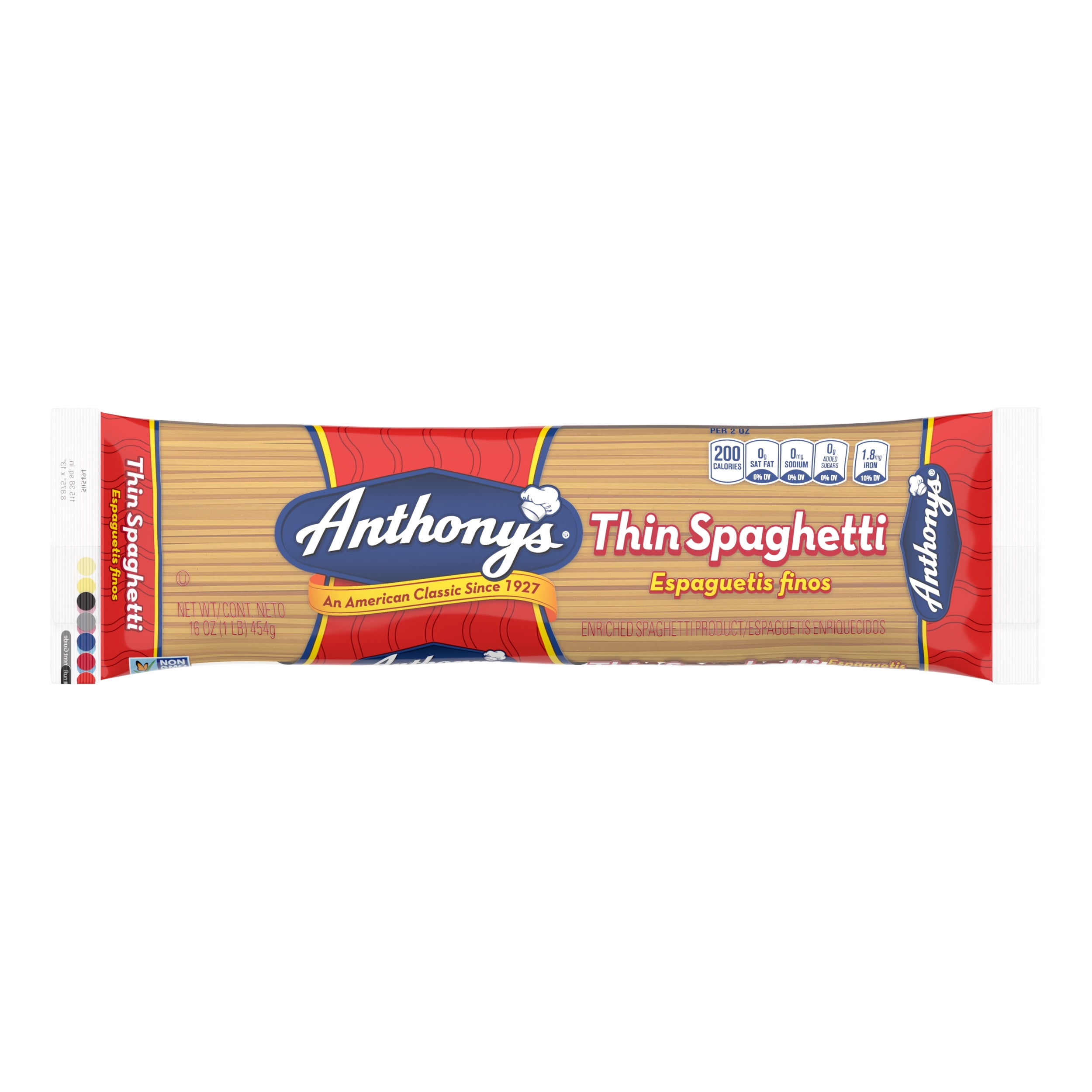(4 pack) Anthony's Thin Spaghetti, 16 oz