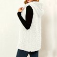 thumbnail image 5 of cocolona Textured Fuzzy Fleece Vest for Women Sleeveless Button Down Cable Knit Cardigan Solid Color Casual Sweater Vest, 5 of 7