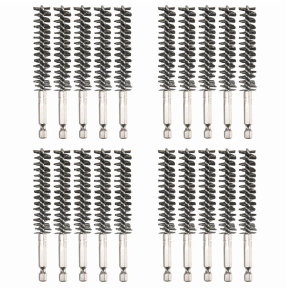 4X Stainless Steel Bore Brush Wire Brush for Power Drill Cleaning Wire Brush Stainless Steel Brush with Hex Shank Handle,4 set x wire brush for drill,silver