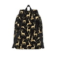 thumbnail image 2 of Lsque Elegant Gold Moose Pattern Canvas Daypack, Durable Backpack, High-quality Versatile Backpack,Vintage Compact Backpack-Small, 2 of 6