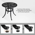 thumbnail image 5 of BAYUELSWU 23.6" Round Cast Aluminum Patio Bistro Table, Patio Dining Table with Umbrella Hole, All-Weather Outdoor Bar Table for Backyard, Garden, Patio, Porch (Black), 5 of 8