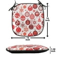 thumbnail image 5 of Christmas Chair Seating Cushion Set of 12, Classical Themed Old Fashioned Celebration Carols Winter Design Patterns, Seat Pads with Anti-slip Backing, 16"x16", White and Vermilion, by Ambesonne, 5 of 7