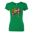 thumbnail image 2 of Wild Bobby, Colorful Painted Lip, Streetwear, Women Slim Fit Junior Tee, Kelly, XX-Large, 2 of 5