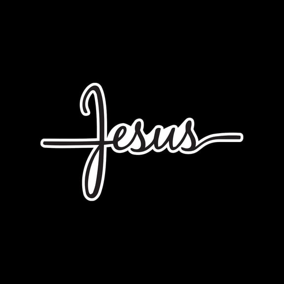 Jesus Name Vinyl Sticker, Waterproof Christian Religious Decal, Inspirational Car Accessory for Bumper, Window, Laptop, and Water Bottle (1.75" x 3")