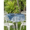 thumbnail image 3 of Outdoor Tablecloth with Umbrella Hole for Patio/Picnic/Party/Camping, Blue Coastal Nautical Waterproof Table Cloth Round Cover Washable, Summer Ocean Sea Waves Starfish Coral (Dia 54"), 3 of 8