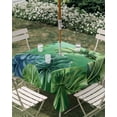 thumbnail image 3 of Square Outdoor Tablecloth with Umbrella Hole Tropical Leaves Outside Table Cloth Waterproof Patio Table Cover Country Summer Botanical Green Plants Zipper Tablecloths for Picnic Camping 54x54 Inch, 3 of 8