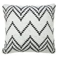 thumbnail image 3 of LR Home Ox Bay Hand-Woven White/Black Chevron Cotton Blend Pillow Cover, 3 of 8