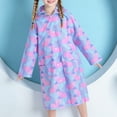 thumbnail image 2 of lnmuld Kids Raincoat with Hood and Pockets Lightweight Reusable Outerwear for Toddler Kids Rainwear School Walking Rain Gear Size:3-6 Years, 2 of 8