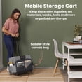thumbnail image 3 of ECR4Kids Universal Rolling Utility Cart with Canvas Organizer Bag, Mobile Storage, Black/Grey, 3 of 9