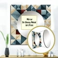 thumbnail image 3 of Designart "Angular Cubes In Blue And Grey" 0 Square Mirror Wall Decor Modern - Large White Square Bathroom Mirror - Square Printed Wall Mirror Art, 3 of 5
