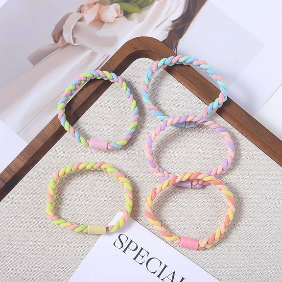 10Pack Pony Colorful Hair Ties - Ponytail Holders - No Damage Hair Accessories for Women - random color