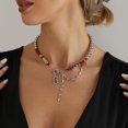 thumbnail image 5 of Elegant Love Charm Bead Neck Chain With Tassels Adjustable For Party Outfits, 5 of 9
