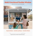 thumbnail image 5 of KFFKFF Concession Window 60x36 in, Aluminum Alloy Service Window for Food Trucks, 85-Degree Adjustable Serving Window with 6 Sliding Panels, Awning Door, and Drag Hook, Ideal for Concession Trailers, 5 of 9