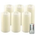 thumbnail image 6 of 6 Pack Stonebriar Flameless LED 3"x 6" Off-White Real Wax Pillar Candle with Timer and Remote, 6 of 6