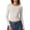 23# White, variant on Fshiont Womens Crewneck Long Sleeve Shirt Double Lined Basic Tees Side Ruched Going Out Crop Tops Dark Gray L