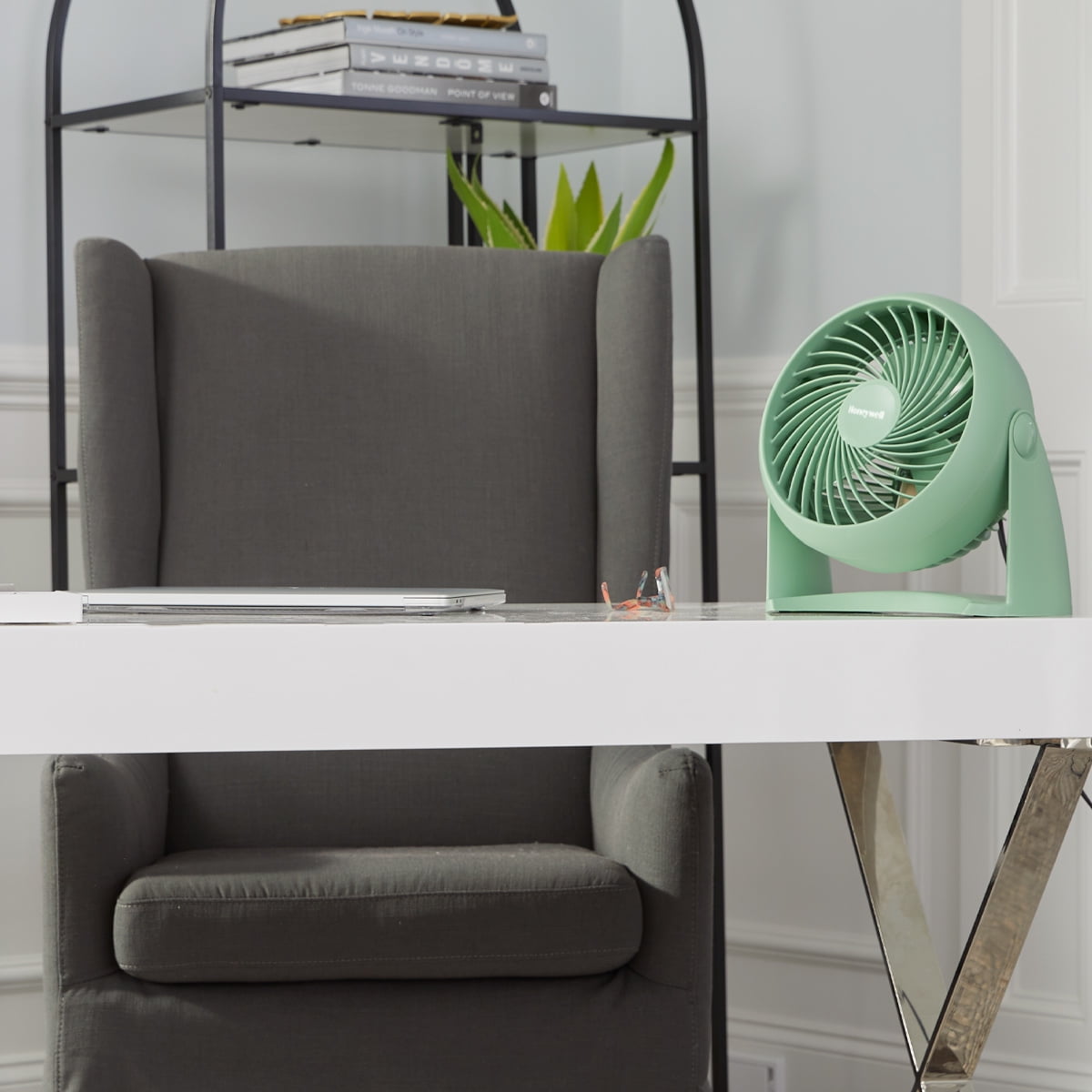 Honeywell Air Circulator Electric Whole Room Table Fan, Moss Green, 3 Speeds