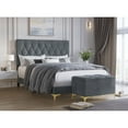 thumbnail image 4 of Pierre Upholstered Panel Bed with Storage Bench Grey Full, 4 of 5