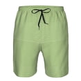 thumbnail image 4 of Naloa Green Gingham Men's Beach Shorts, Surfing shorts, Swim trunks, Quick Dry Swim Trunks for Surfing Beach Fun - Medium, 4 of 9