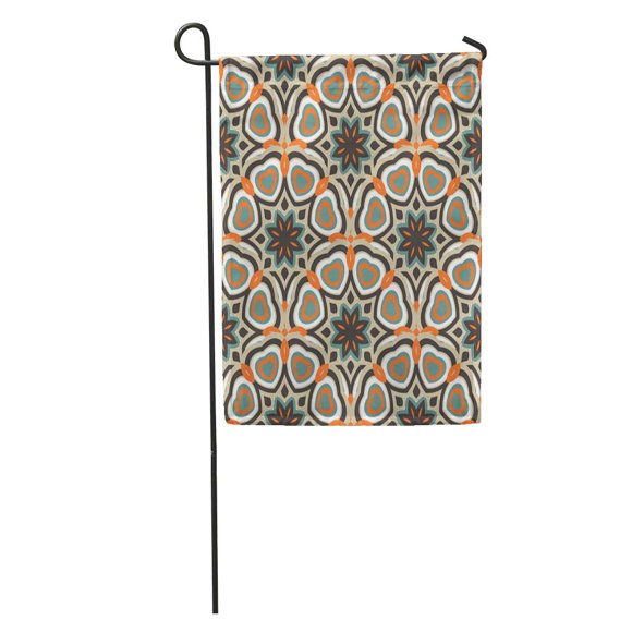 JSDART Abstract Round Colorful Endless in Orange and Taupe Colors Garden Flag Decorative Flag House Banner 12x18 inch
