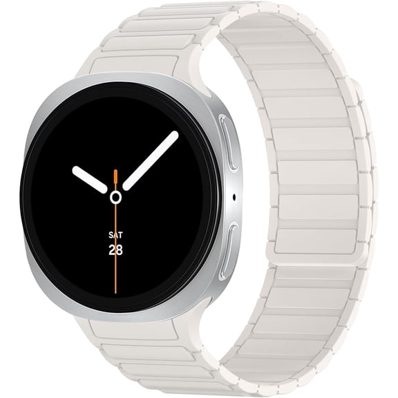 REQO Magnetic Bands Compatible with Samsung Galaxy Watch 8 Band 40mm 44mm/Galaxy Watch 8 Classic 46mm, Soft Silicone Strong Magnet Sport Strap for Galaxy Watch 8/8 Classic 2025 Women Men